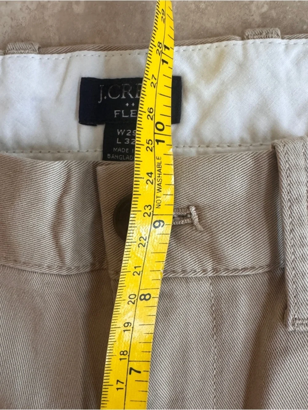 J Crew Factory Straight Fit Flex Chino Pant Mens Size 29 / 32 Khaki Beige